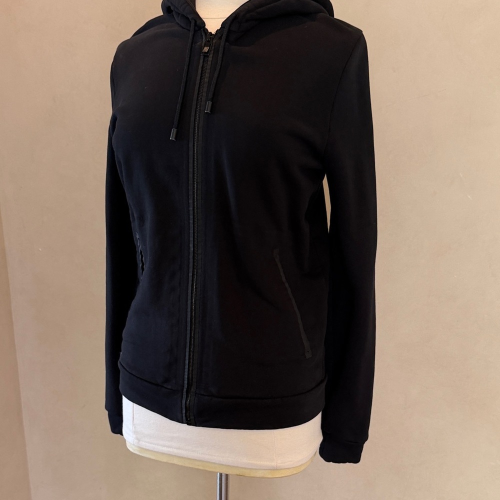 Balenciaga Black Hooded Zip-Up Sweatshirt - Picture 2 of 12